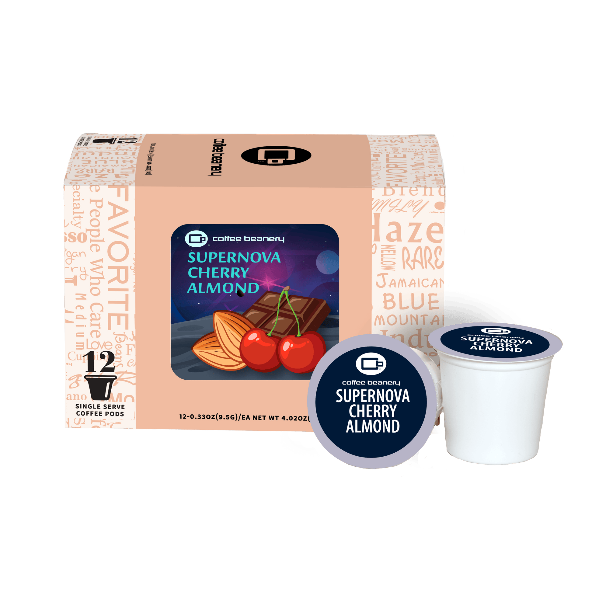 Coffee Beanery Exclusive 12ct Pods / Regular / Automatic Drip Supernova Cherry Almond Flavored Coffee | June 2026