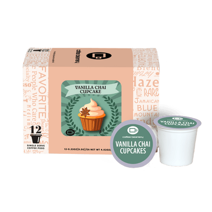 Coffee Beanery Exclusive 12ct Pods / Regular / Automatic Drip Vanilla Chai Cupcake Flavored Coffee | May 2026