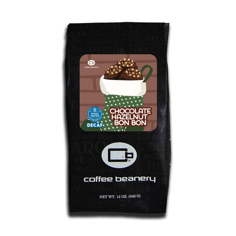 Coffee Beanery Exclusive 12oz / Decaf / Automatic Drip Chocolate Hazelnut BonBon  Flavored Coffee | December 2023