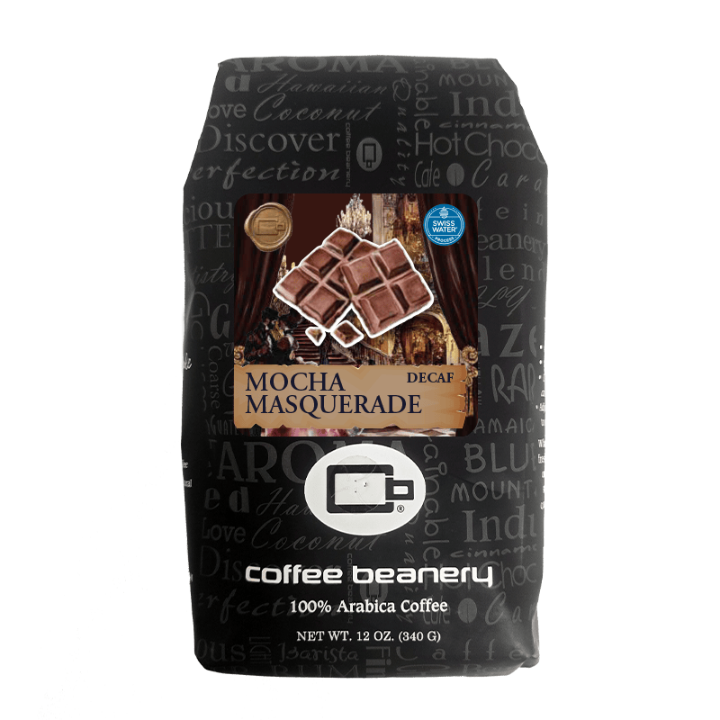 12 oz bag of Mocha Masquerade Flavored Coffee (October 2026), decaf