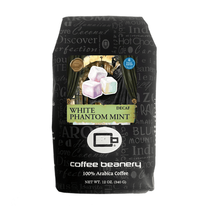 12 oz bag of White Phantom Mint Flavored Coffee (October 2026), decaf