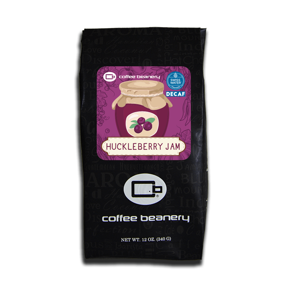 Coffee Beanery Exclusive 12oz / Decaf / Whole Bean Huckleberry Jam Flavored Coffee | August 2023