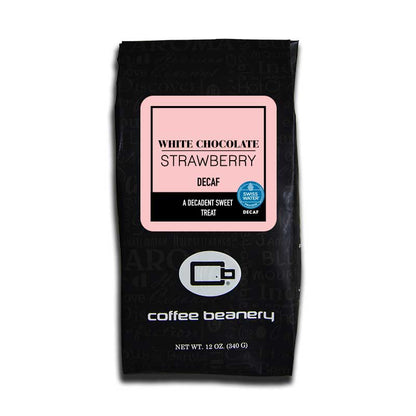 Coffee Beanery Exclusive Decaf / 12oz / Automatic Drip White Chocolate Strawberry Flavored Coffee