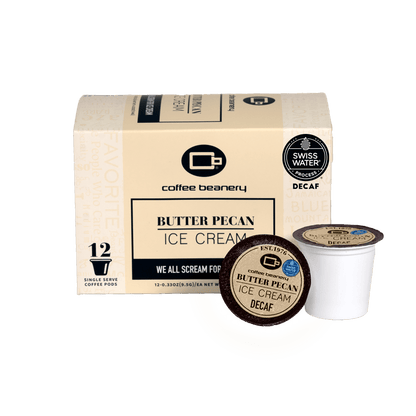 Coffee Beanery Flavored Coffee 12ct / Automatic Drip Butter Pecan Flavored Swiss Water Process Decaf Coffee