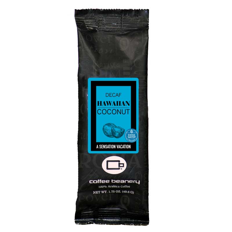 Coffee Beanery Flavored Coffee Decaf / 1.75 One Pot Sampler / Automatic Drip Hawaiian Coconut Flavored Coffee