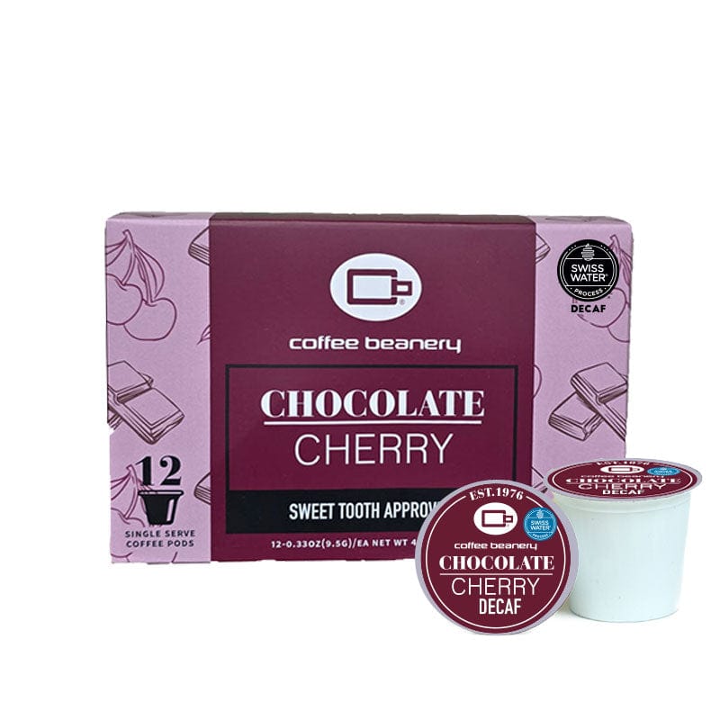 Coffee Beanery Flavored Coffee Decaf / 12ct Pods / Automatic Drip Chocolate Cherry Flavored Coffee