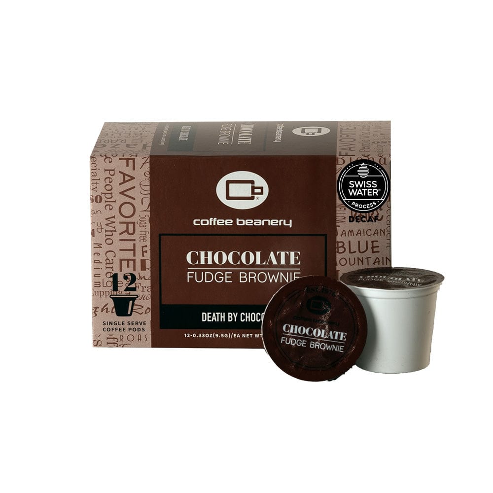Coffee Beanery Flavored Coffee Decaf / 12ct Pods / Automatic Drip Chocolate Fudge Brownie Flavored Coffee