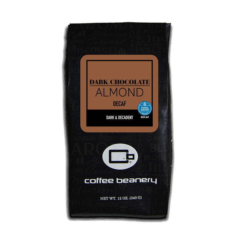 Coffee Beanery Flavored Coffee Decaf / 12oz / Automatic Drip Dark Chocolate Almond Flavored Coffee