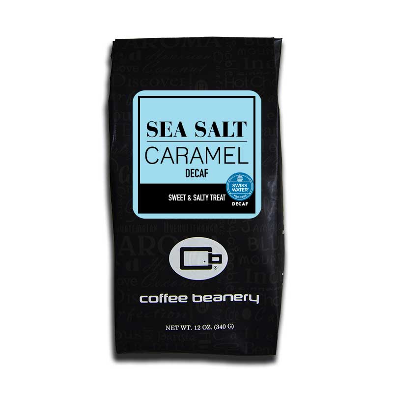 Coffee Beanery Flavored Coffee Decaf / 12oz / Automatic Drip Sea Salt Caramel Flavored Coffee