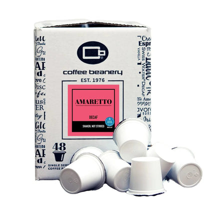 Coffee Beanery Flavored Coffee Decaf / 48ct Bulk Pods / Automatic Drip Amaretto Flavored Coffee
