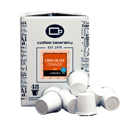 Coffee Beanery Flavored Coffee Decaf / 48ct Bulk Pods / Automatic Drip Chocolate Orange Flavored Coffee