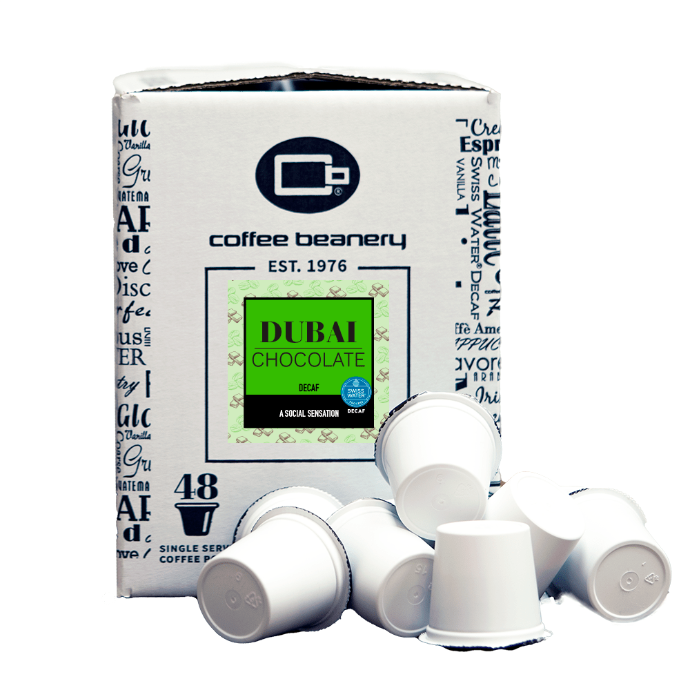 Coffee Beanery Flavored Coffee Decaf / 48ct Bulk Pods / Automatic Drip Dubai Chocolate Flavored Coffee | Early Access