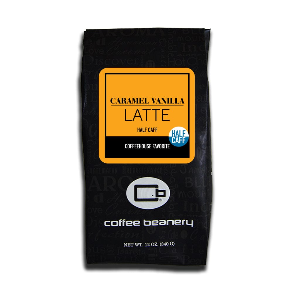 Coffee Beanery Flavored Coffee Half Caff / 12oz / Automatic Drip Caramel Vanilla Latte Flavored Coffee