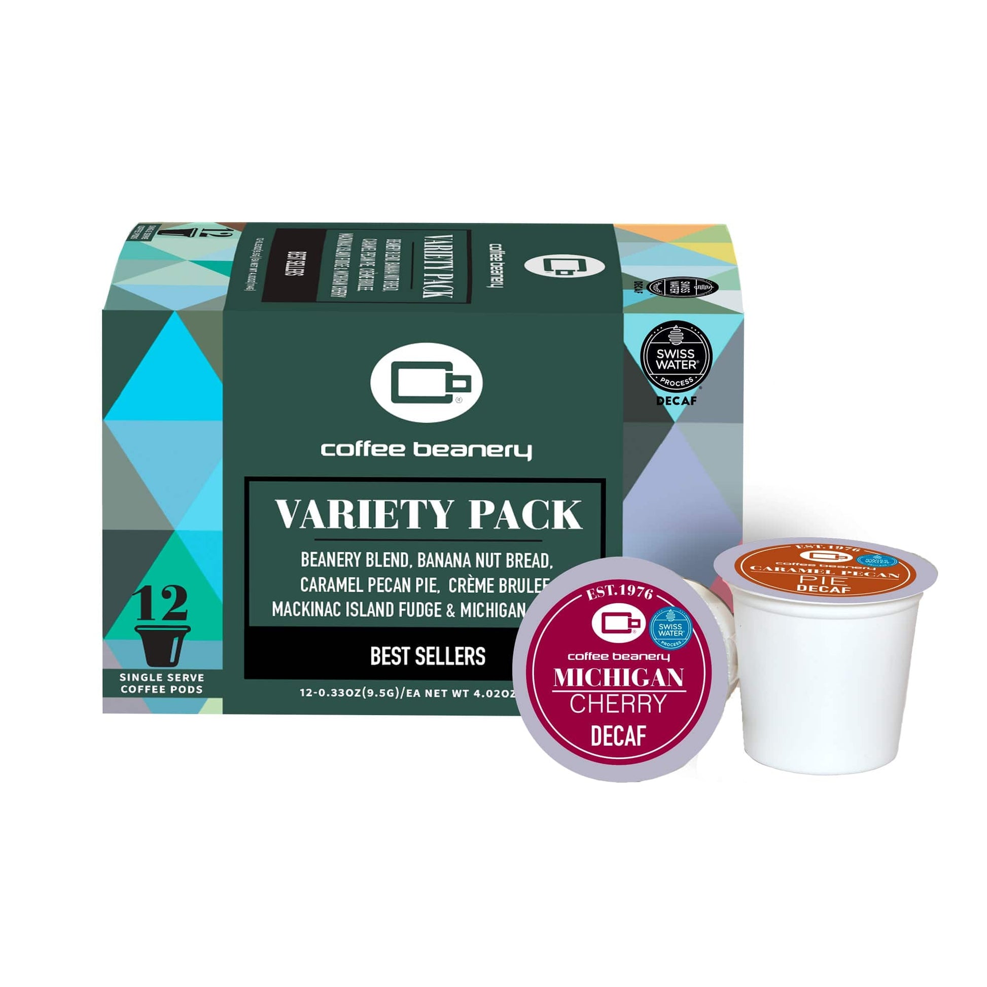 Coffee Beanery Flavored Coffee Pods Decaf / 12ct Pods CB Variety Coffee Pods