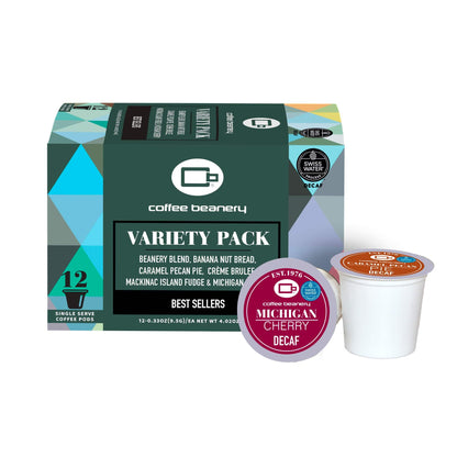 Coffee Beanery Flavored Coffee Pods Decaf / 12ct Pods CB Variety Coffee Pods