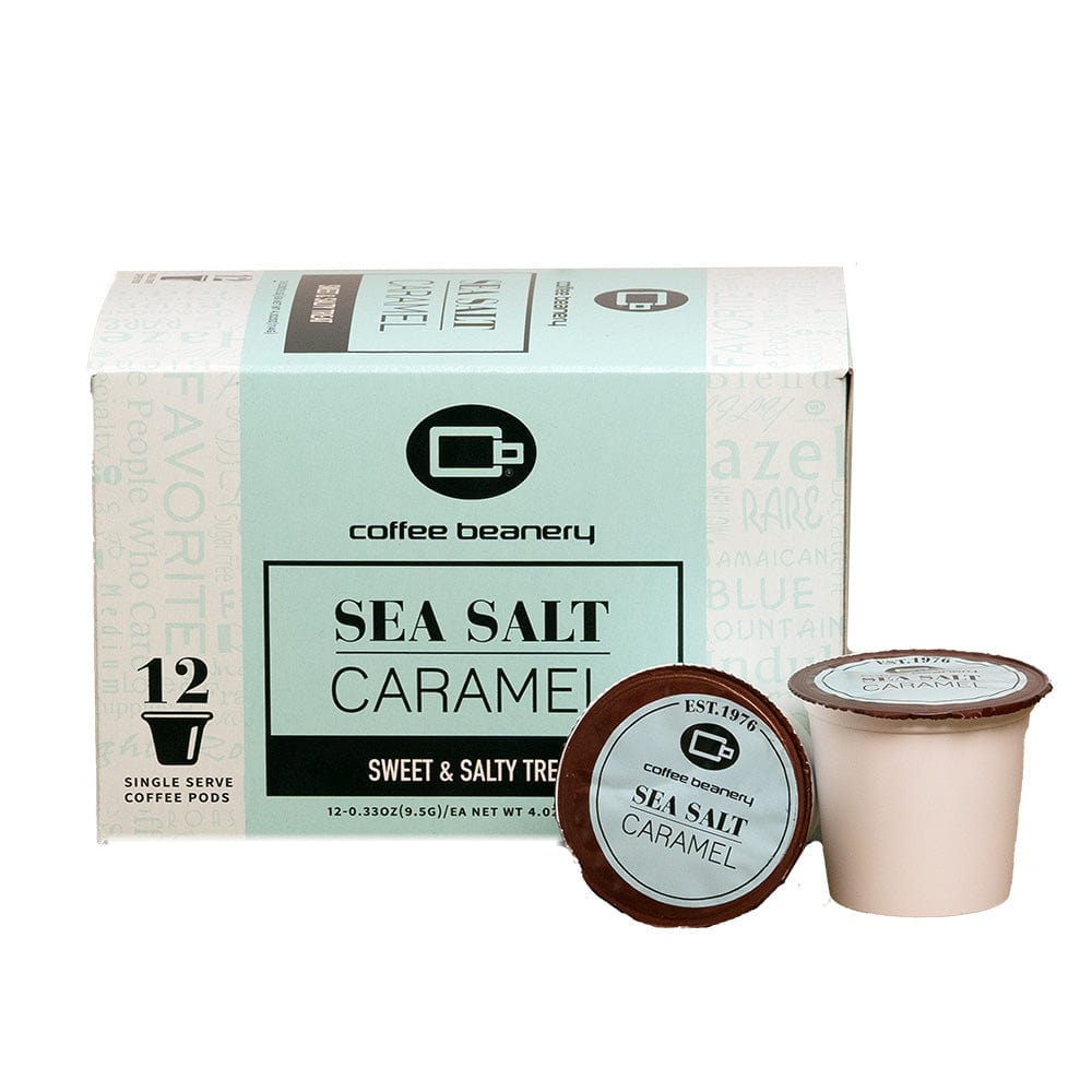 Coffee Beanery Flavored Coffee Regular / 12ct Pods / Automatic Drip Sea Salt Caramel Flavored Coffee