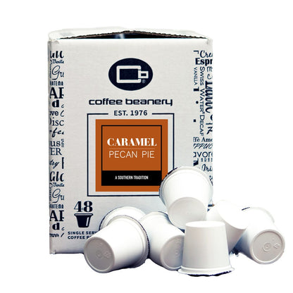 Coffee Beanery Flavored Coffee Regular / 48ct Bulk Pods / Automatic Drip Caramel Pecan Pie Flavored Coffee