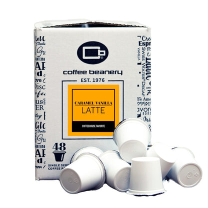 Coffee Beanery Flavored Coffee Regular / 48ct Bulk Pods / Automatic Drip Caramel Vanilla Latte Flavored Coffee