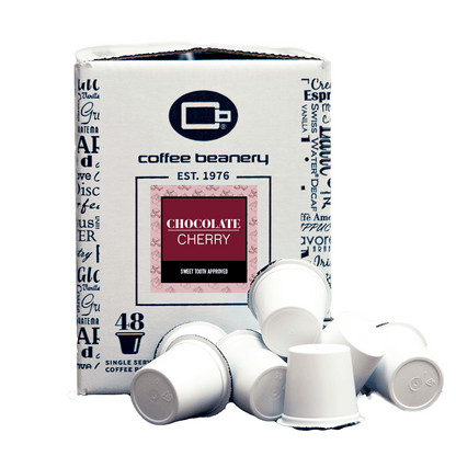 Coffee Beanery Flavored Coffee Regular / 48ct Bulk Pods / Automatic Drip Chocolate Cherry Flavored Coffee
