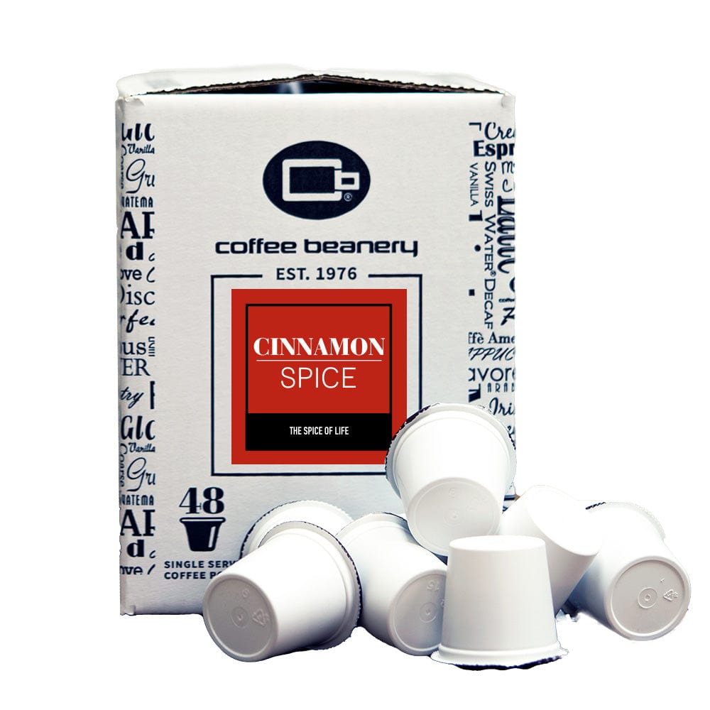 Coffee Beanery Flavored Coffee Regular / 48ct Bulk Pods / Automatic Drip Cinnamon Spice Flavored Coffee