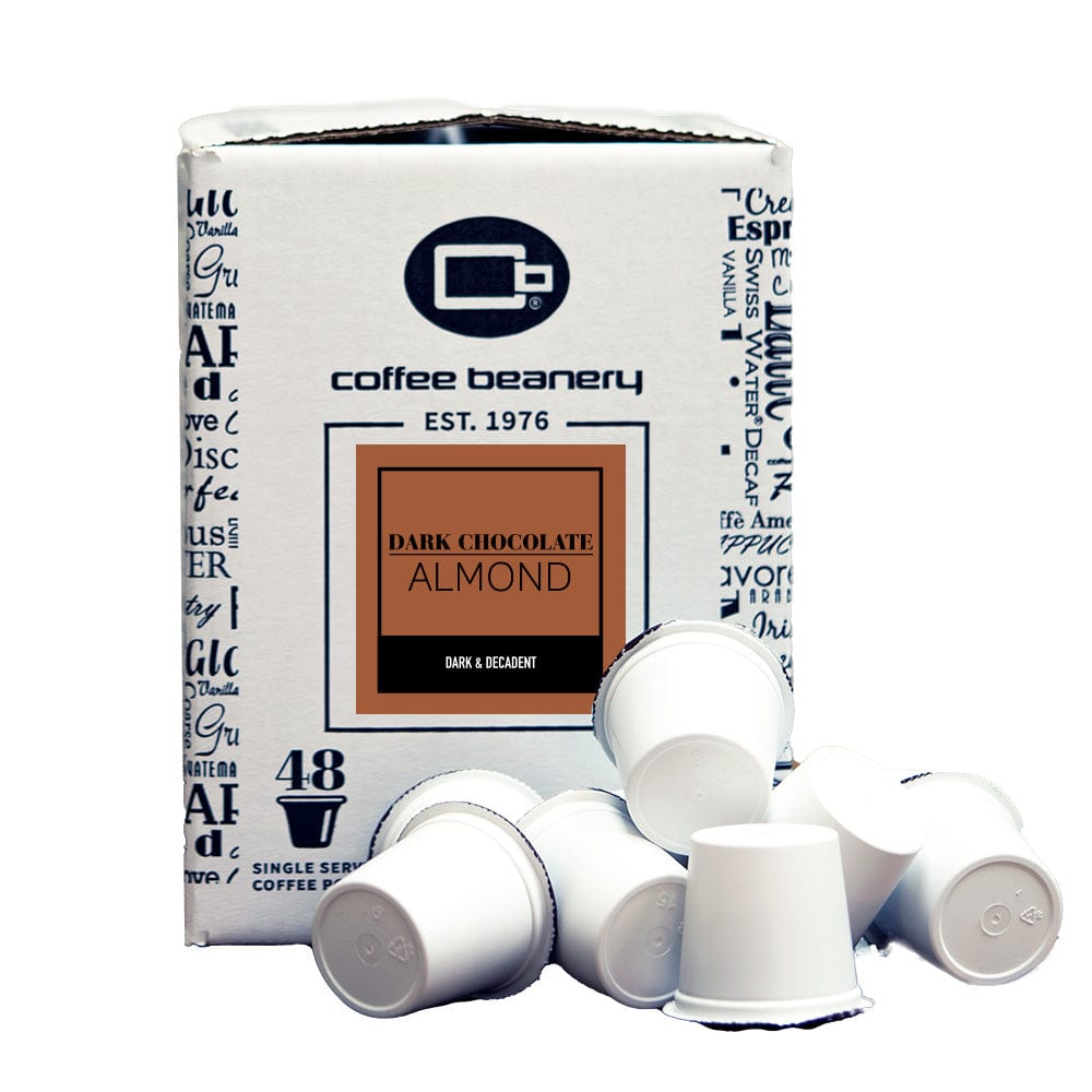 Coffee Beanery Flavored Coffee Regular / 48ct Bulk Pods / Automatic Drip Dark Chocolate Almond Flavored Coffee