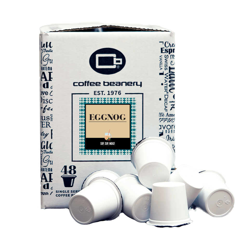 Coffee Beanery Flavored Coffee Regular / 48ct Bulk Pods / Automatic Drip Eggnog Flavored Coffee