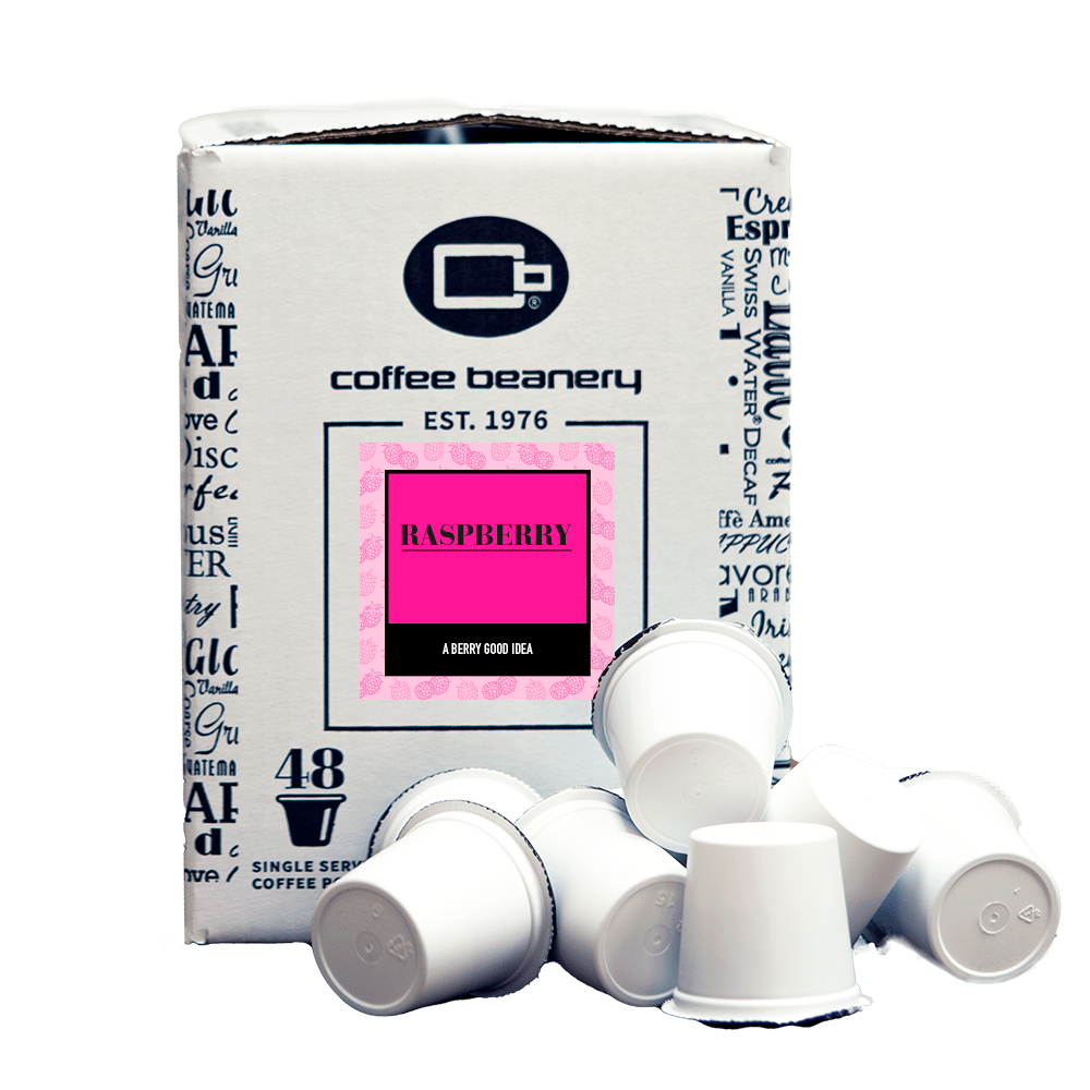 Coffee Beanery Flavored Coffee Regular / 48ct Bulk Pods / Automatic Drip Raspberry Flavored Coffee