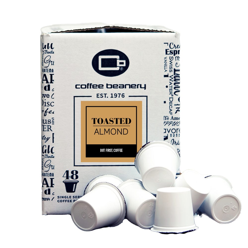 Coffee Beanery Flavored Coffee Regular / 48ct Bulk Pods / Automatic Drip Toasted Almond Flavored Coffee