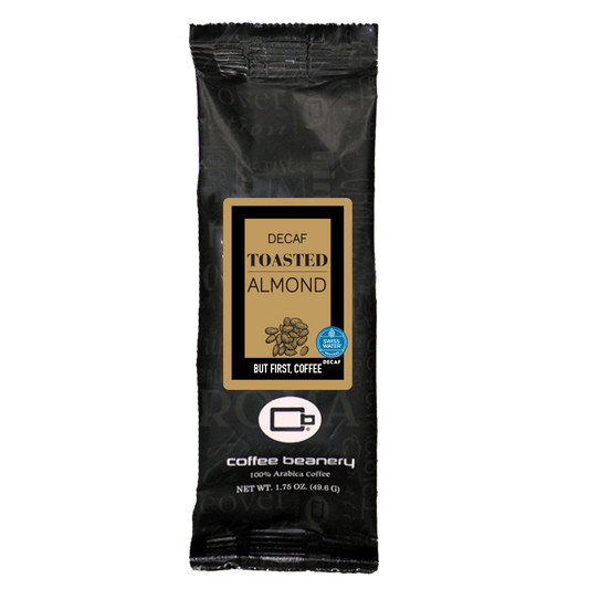 Coffee Beanery Flavored Decaf Coffee 1.75oz One Pot Sampler / Automatic Drip Toasted Almond Flavored Swiss Water Process Decaf Coffee