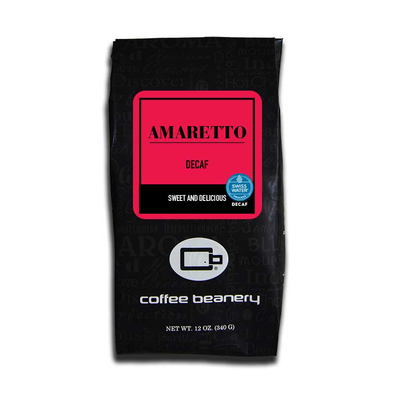 Coffee Beanery Flavored Decaf Coffee 12oz / Automatic Drip Amaretto Flavored Swiss Water Process Decaf Coffee