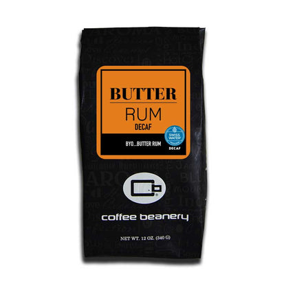 Coffee Beanery Flavored Decaf Coffee 12oz / Automatic Drip Butter Rum Cake Flavored Swiss Water Process Decaf Coffee