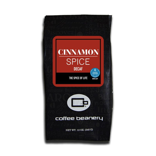 Coffee Beanery Flavored Decaf Coffee 12oz / Automatic Drip Cinnamon Spice Flavored Swiss Water Process Decaf Coffee