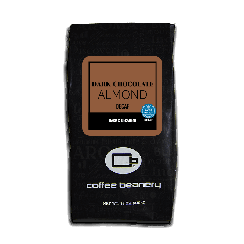 Coffee Beanery Flavored Decaf Coffee 12oz / Automatic Drip Dark Chocolate Almond Flavored SWP Decaf Coffee