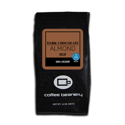 Coffee Beanery Flavored Decaf Coffee 12oz / Automatic Drip Dark Chocolate Almond Flavored SWP Decaf Coffee