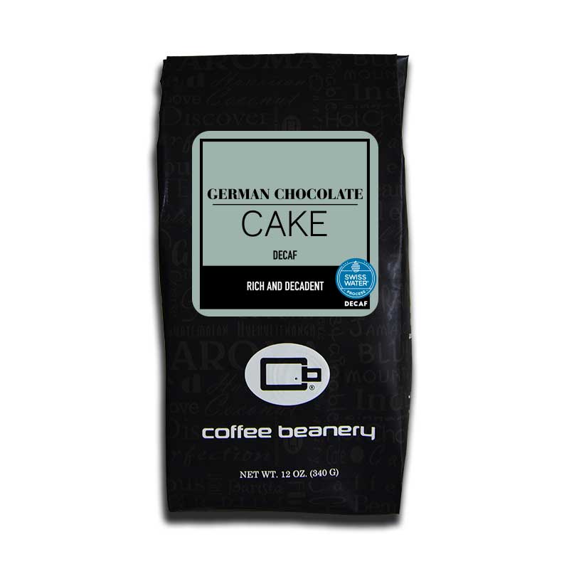 Coffee Beanery Flavored Decaf Coffee 12oz / Automatic Drip German Chocolate Cake Flavored SWP Decaf Coffee
