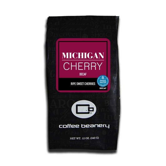 Coffee Beanery Flavored Decaf Coffee 12oz / Automatic Drip Michigan Cherry Flavored Swiss Water Process Decaf Coffee