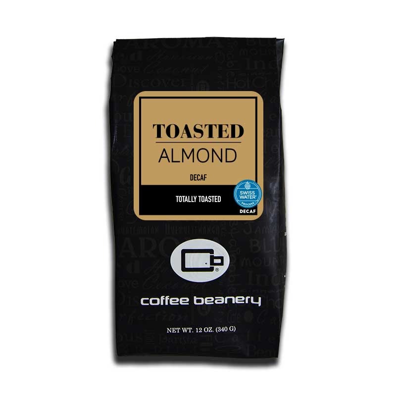 Coffee Beanery Flavored Decaf Coffee 12oz / Automatic Drip Toasted Almond Flavored Swiss Water Process Decaf Coffee
