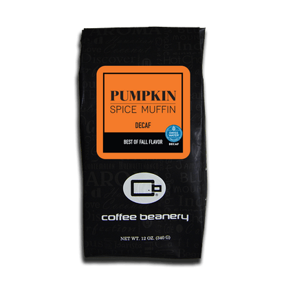 Coffee Beanery Flavored Decaf Coffee 12oz / Whole Bean Pumpkin Spice Muffin Flavored SWP Decaf Coffee