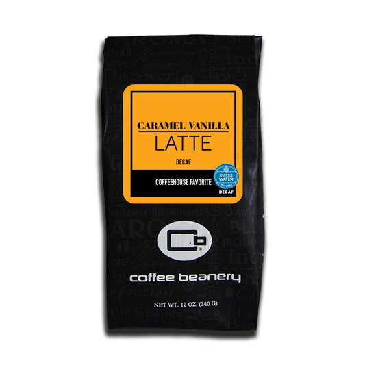 Coffee Beanery Flavored Decaf Coffee Decaf / 12oz / Automatic Drip Caramel Vanilla Latte Flavored SWP Decaf Coffee
