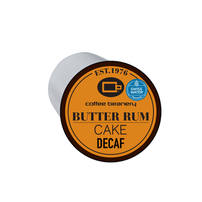 Coffee Beanery Single Cups Decaf Butter Rum Cake Coffee Pod