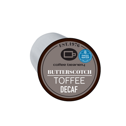 Coffee Beanery Single Cups Decaf Butterscotch Toffee Cake Coffee Pod