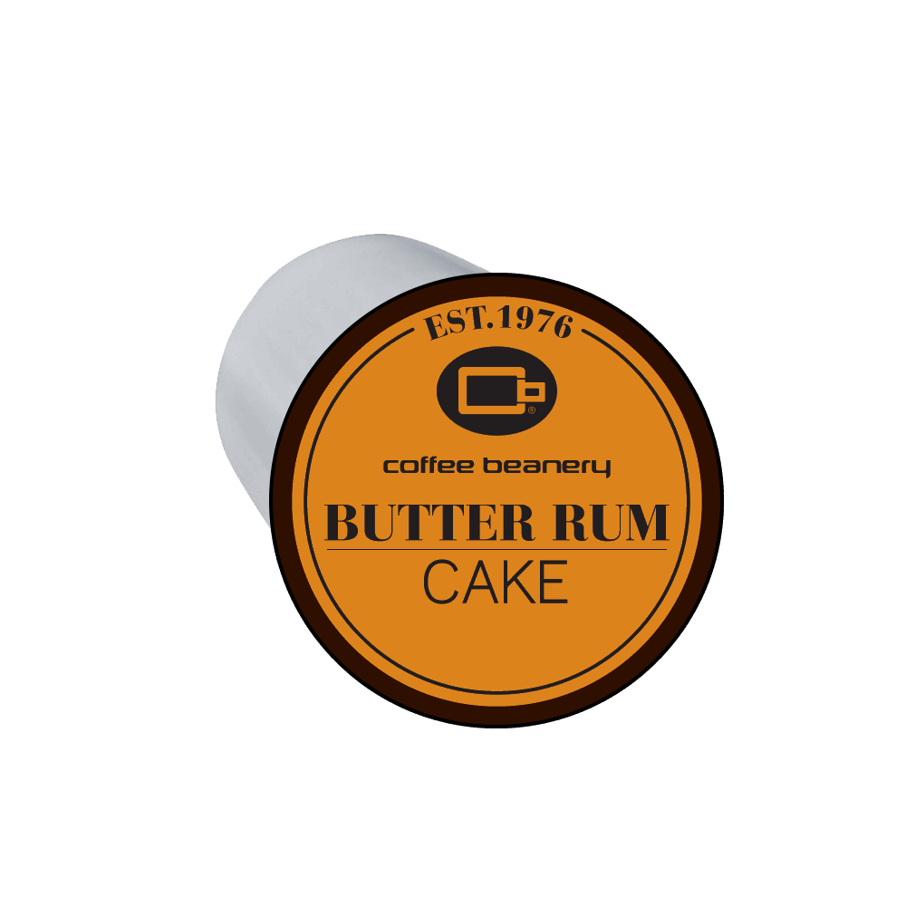 Coffee Beanery Single Cups Regular Butter Rum Cake Coffee Pod