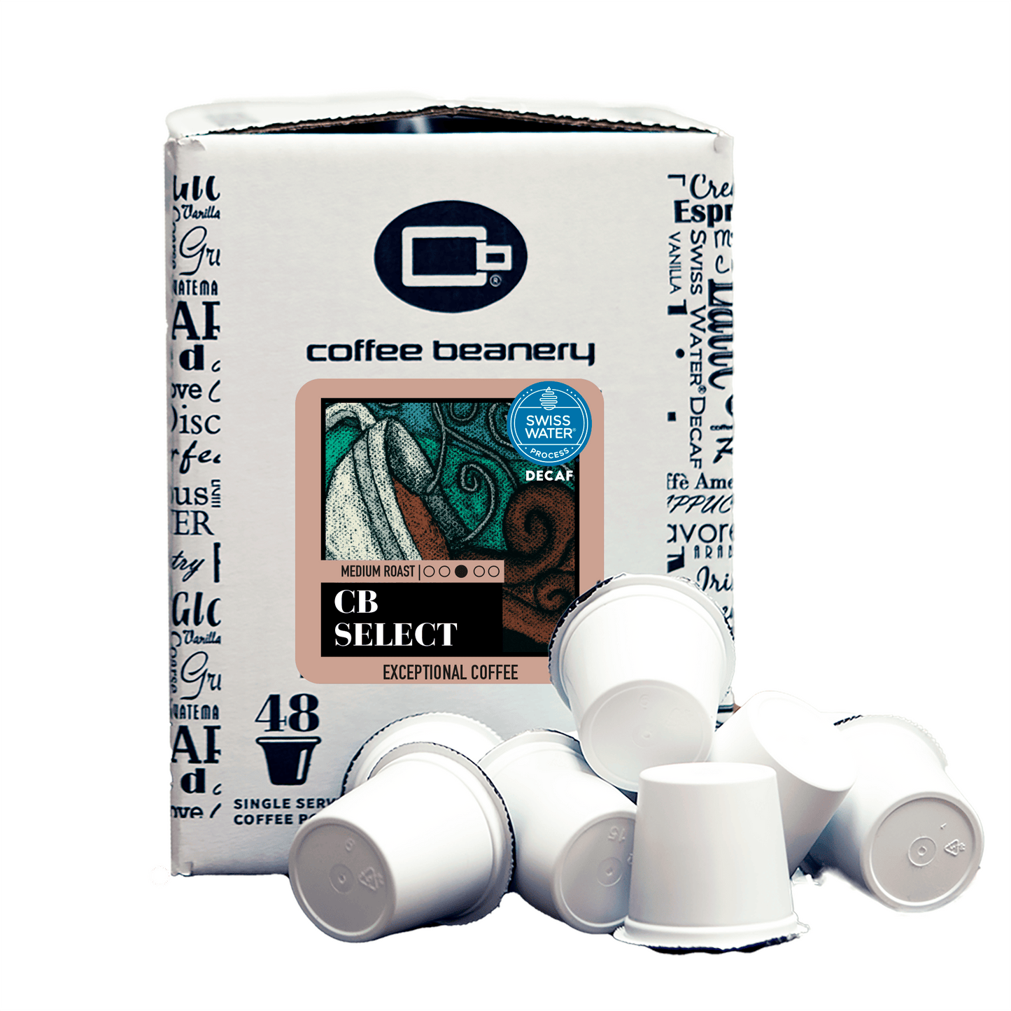 Coffee Beanery Specialty Coffee Pods Decaf / 48ct Bulk Pods CB Select Specialty Coffee Pods