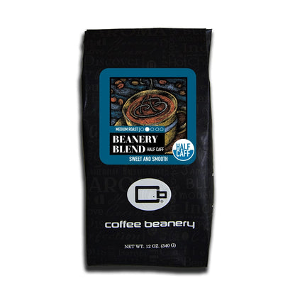 Coffee Beanery Specialty Decaf Coffee Half Caff / 12oz / Automatic Drip Beanery Blend Swiss Water Process Specialty Decaf Coffee