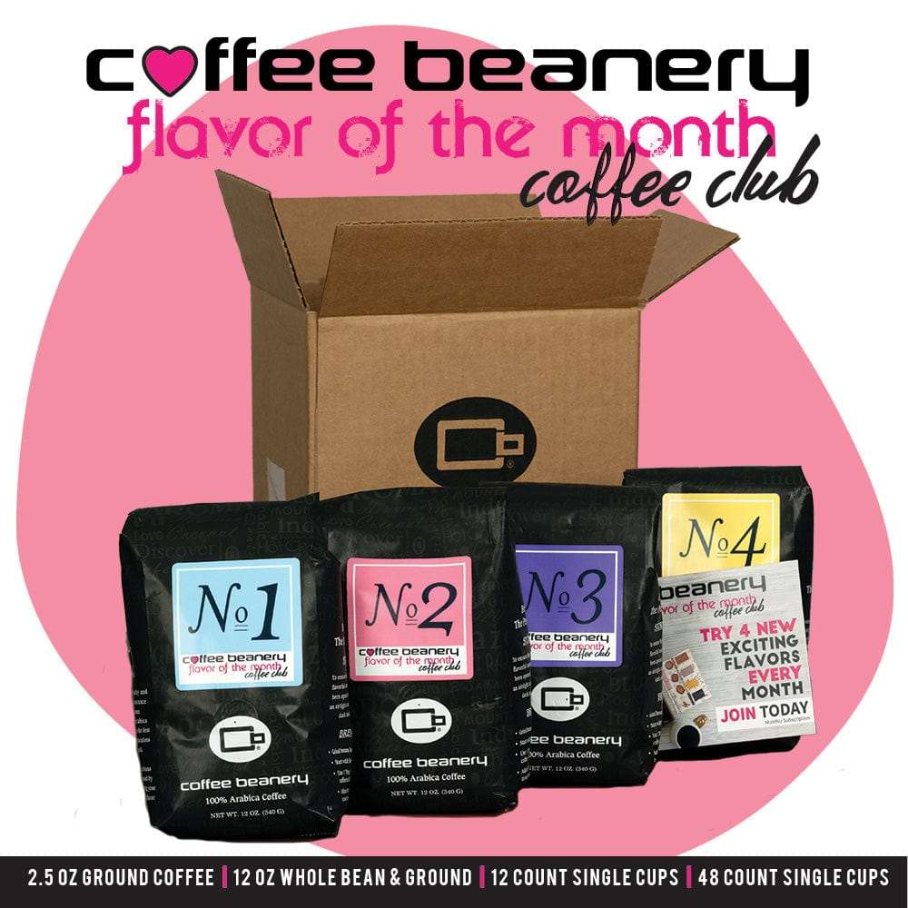 Coffee Beanery Subscription 12oz | Whole Bean / Regular Coffee of the Month Club Subscription Box