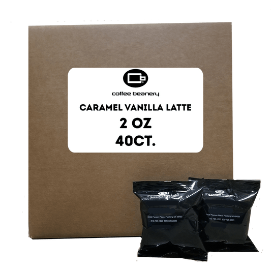 CoffeeBeaneryBiz Office Coffee Caramel Vanilla Latte | 2oz - 40ct