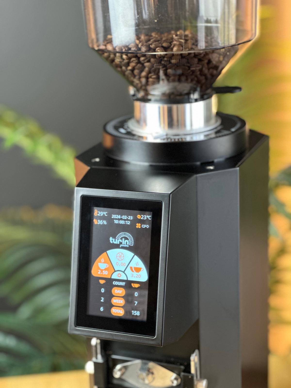 Espresso Outlet LLC Commercial Espresso Grinder Black with DLC Turin ZF83 Commercial Espresso Grinder