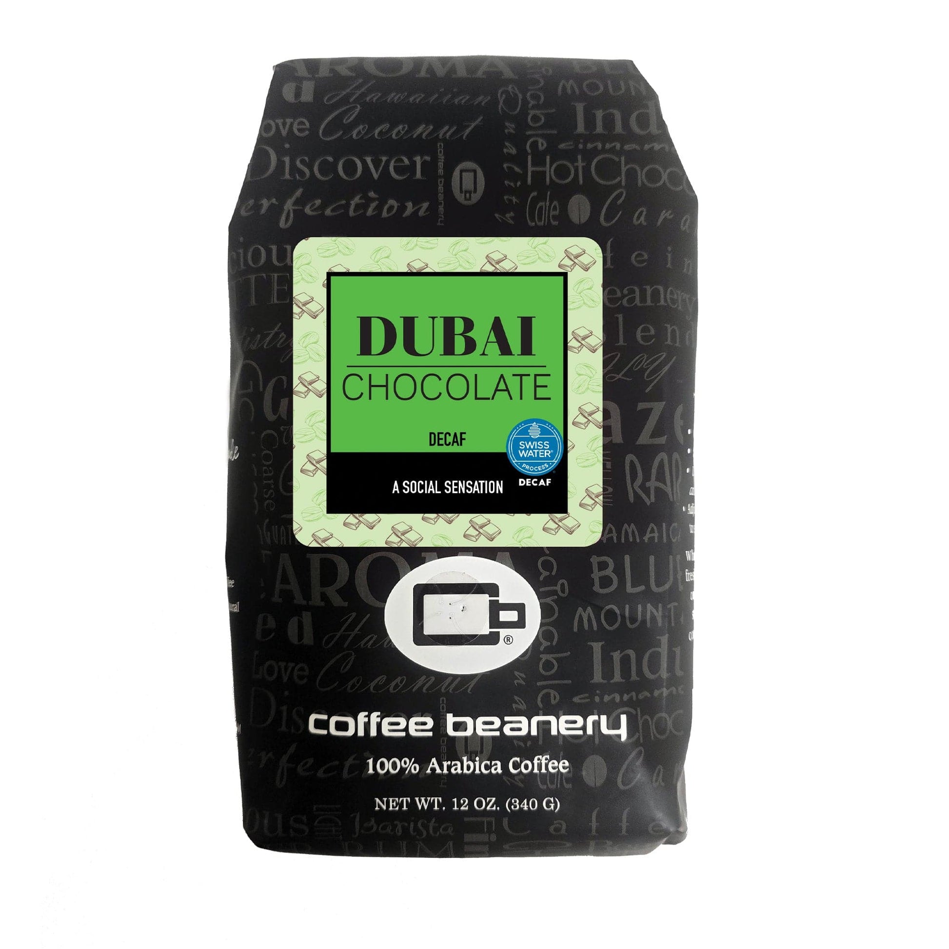 Free Standard Shipping* Flavored Coffee 12oz / Automatic Drip Dubai Chocolate Swiss Water Process Decaf Flavored Coffee