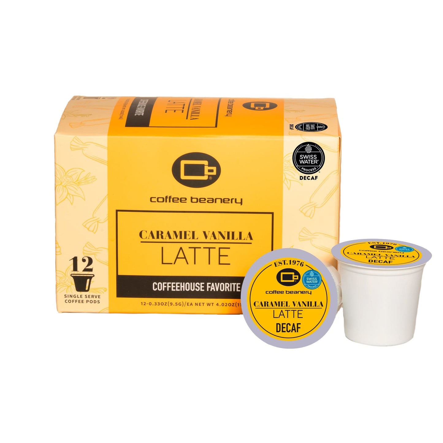 Free Standard Shipping* Flavored Coffee Decaf / 12ct Pods / Automatic Drip Caramel Vanilla Latte Flavored Coffee
