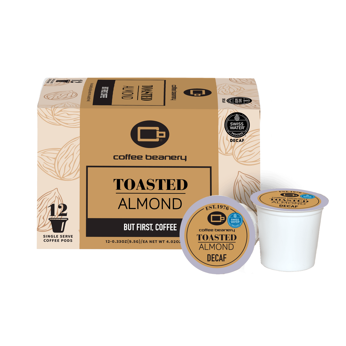 Free Standard Shipping* Flavored Coffee Decaf / 12ct Pods / Automatic Drip Toasted Almond Flavored Coffee